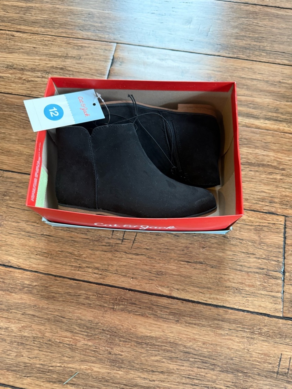 Cat & Jack Black Suede Chelsea Ankle Boots